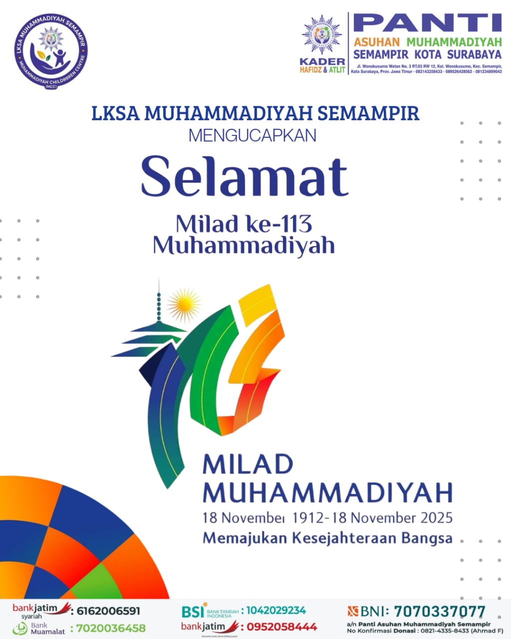 Melangkah Penuh Makna: 113 Tahun Muhammadiyah dalam Penguatan Kesejahteraan Berbasis Dakwah & Pengabdian Sosial