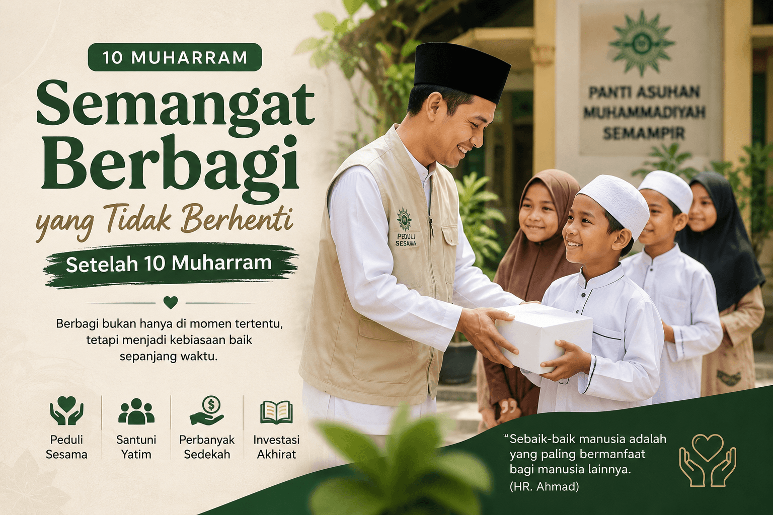 Menjaga Semangat Berbagi Sepanjang Tahun (Ilustrasi AI)